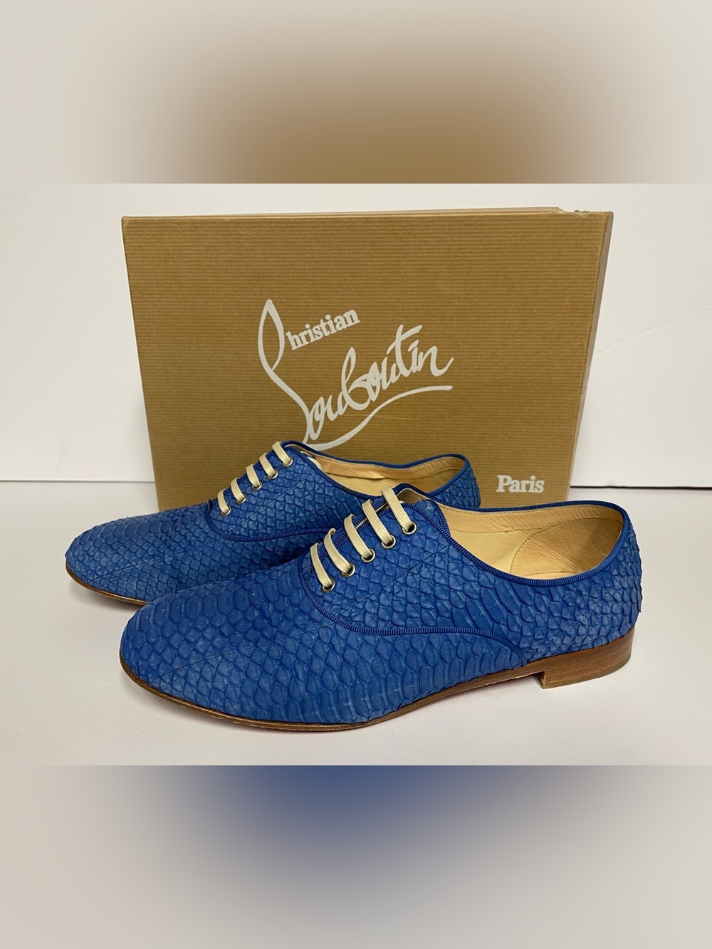 Christian Louboutin Fred Lace-Up Oxfords flats royal blue 38.5